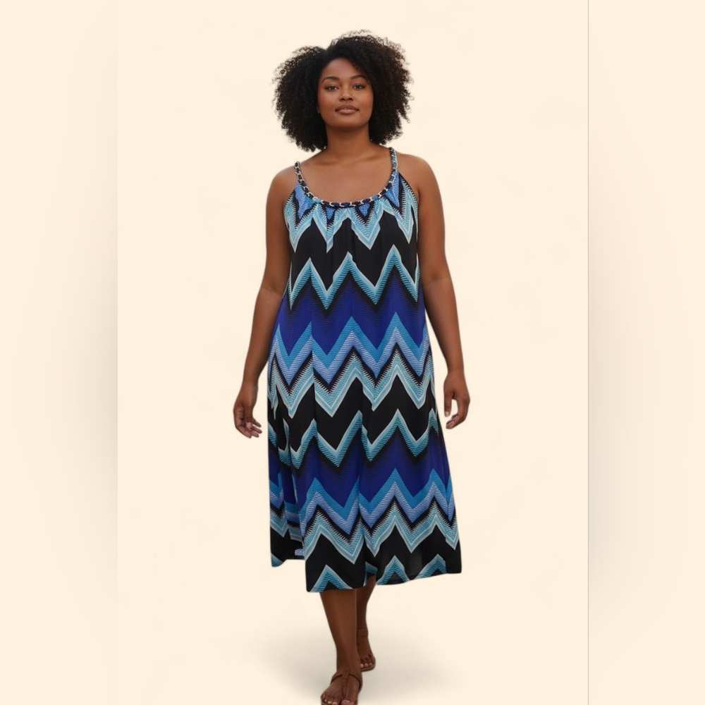 DRESS BARN Chevron Patterned Maxi Dress